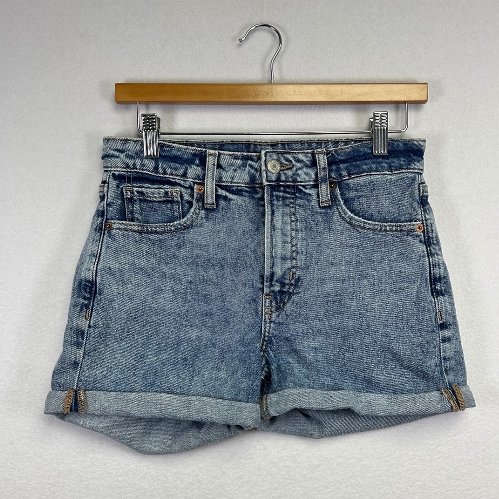 Old Navy High Rise Distressed Acid Wash Denim Cuffed Shorts Women's 28